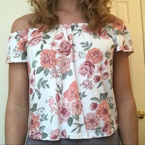floral of the shoulder blouse